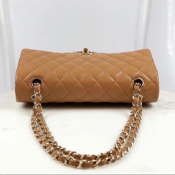 Chanel Double Flap Quilted Lambskin Camel Brown GH - Picture 4 of 6